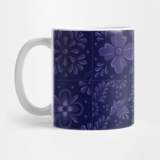 Mexican Blue Talavera Tile Pattern by Akbaly Mug